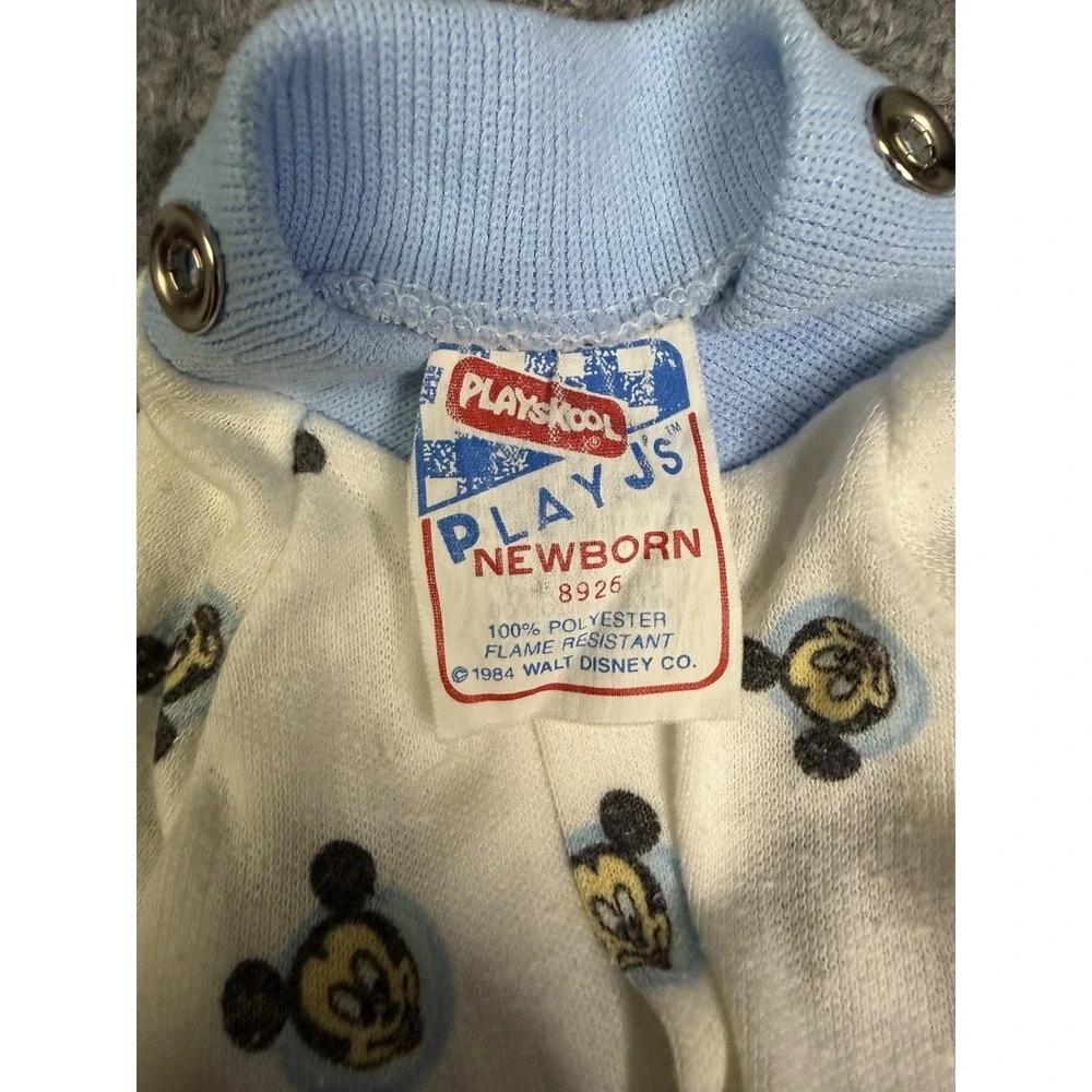 Vintage 1984 Disney Playskool Play J's Mickey Mouse Onsie & Bib Newborn